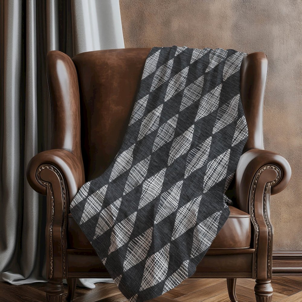 Premium Machine Washable ASB578 Charcoal 50" x 70" Sherpa Throw Blanket. Picture 5