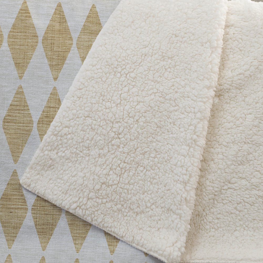 Premium Machine Washable ASB578 Gold 50" x 70" Sherpa Throw Blanket. Picture 2