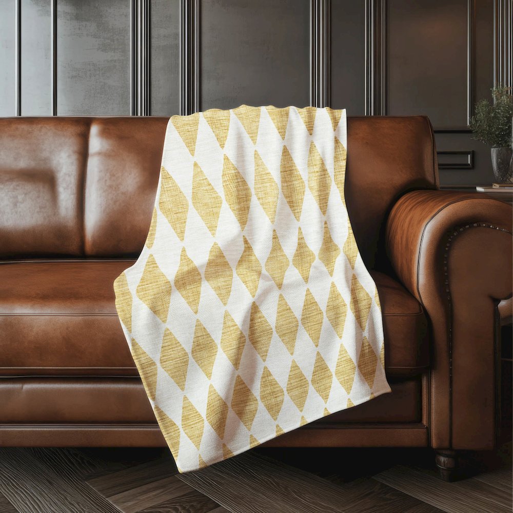 Premium Machine Washable ASB578 Gold 50" x 70" Sherpa Throw Blanket. Picture 4