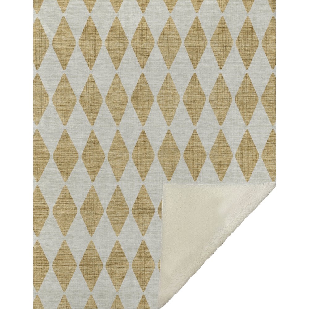 Premium Machine Washable ASB578 Gold 50" x 70" Sherpa Throw Blanket. Picture 1