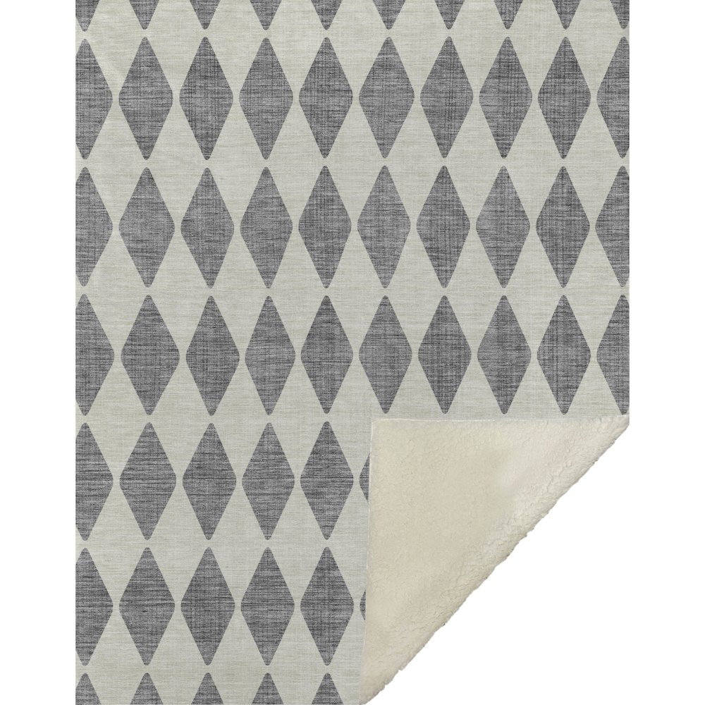 Premium Machine Washable ASB578 Gray 50" x 70" Sherpa Throw Blanket. Picture 1