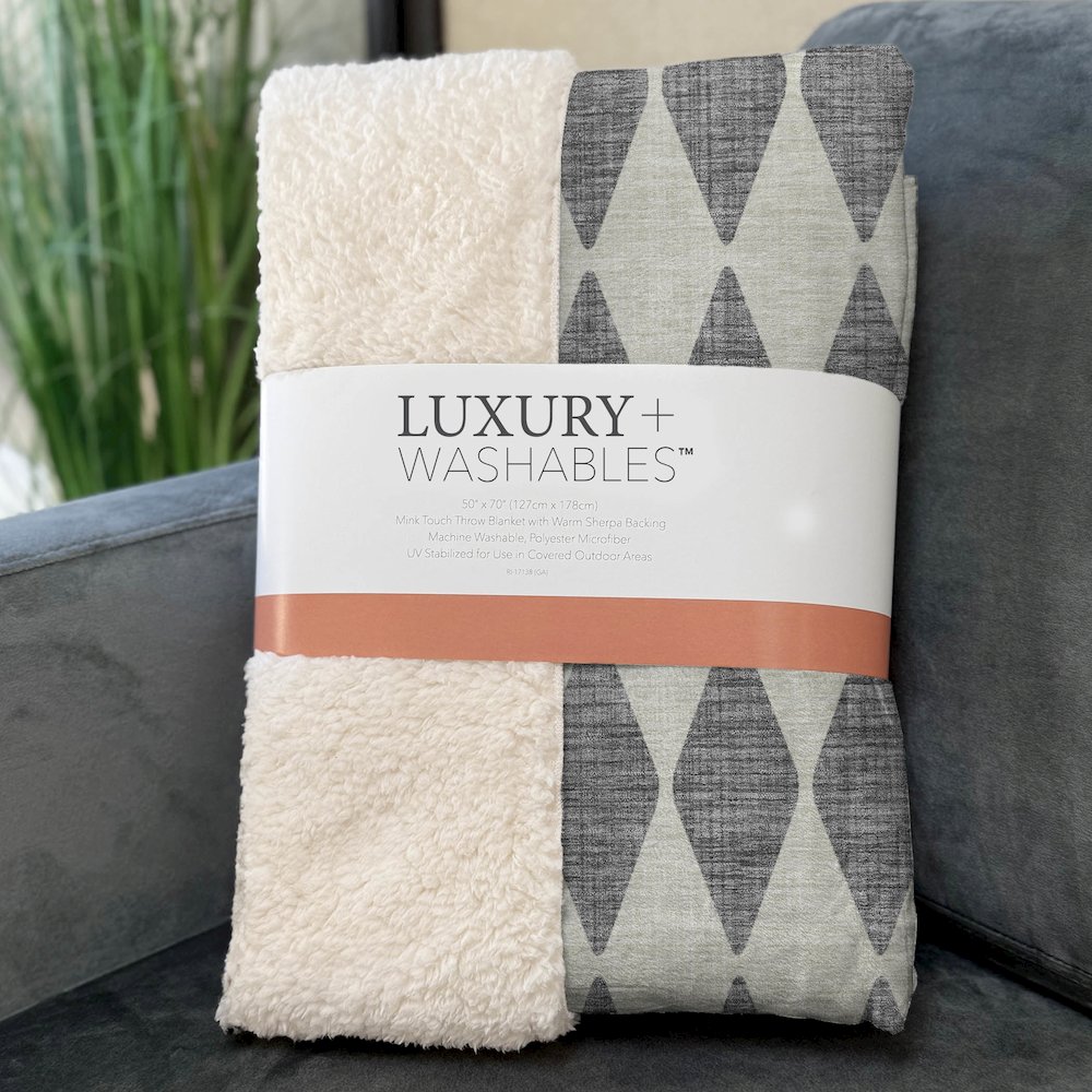 Premium Machine Washable ASB578 Gray 50" x 70" Sherpa Throw Blanket. Picture 3