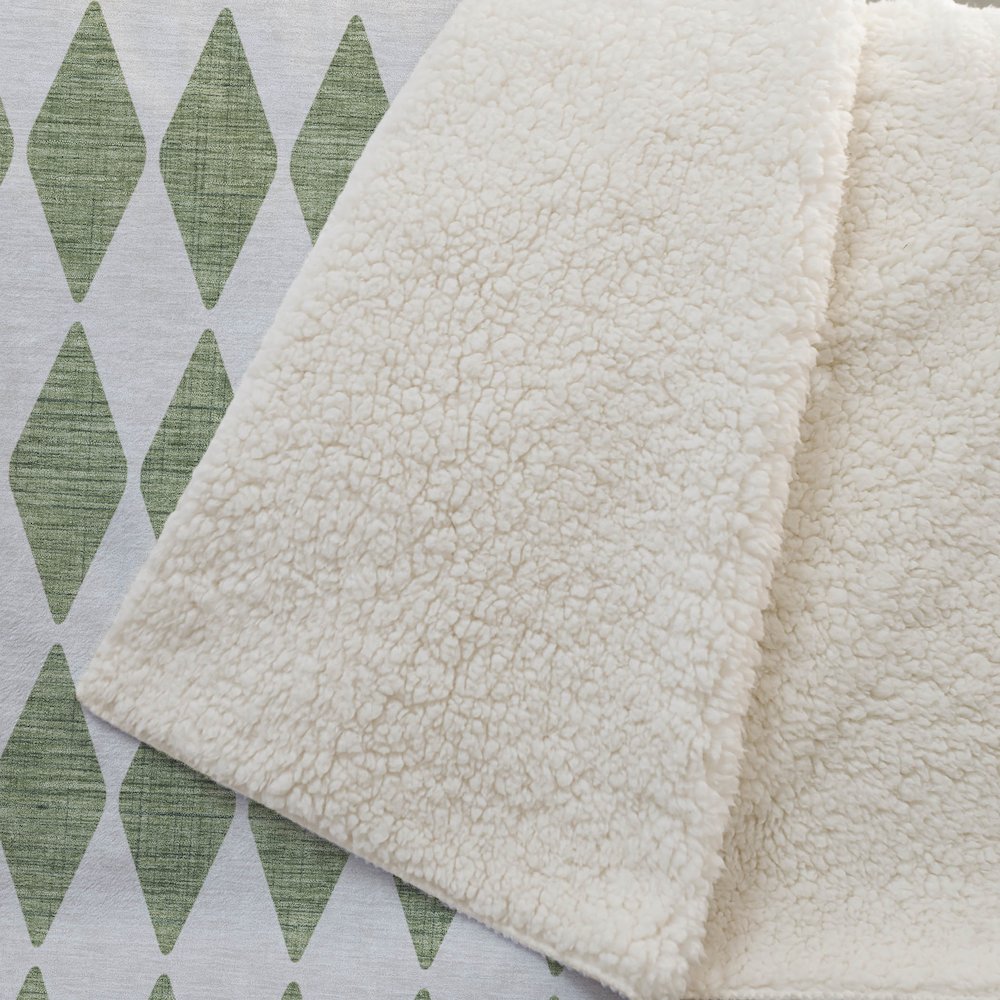 Premium Machine Washable ASB578 Green 50" x 70" Sherpa Throw Blanket. Picture 2