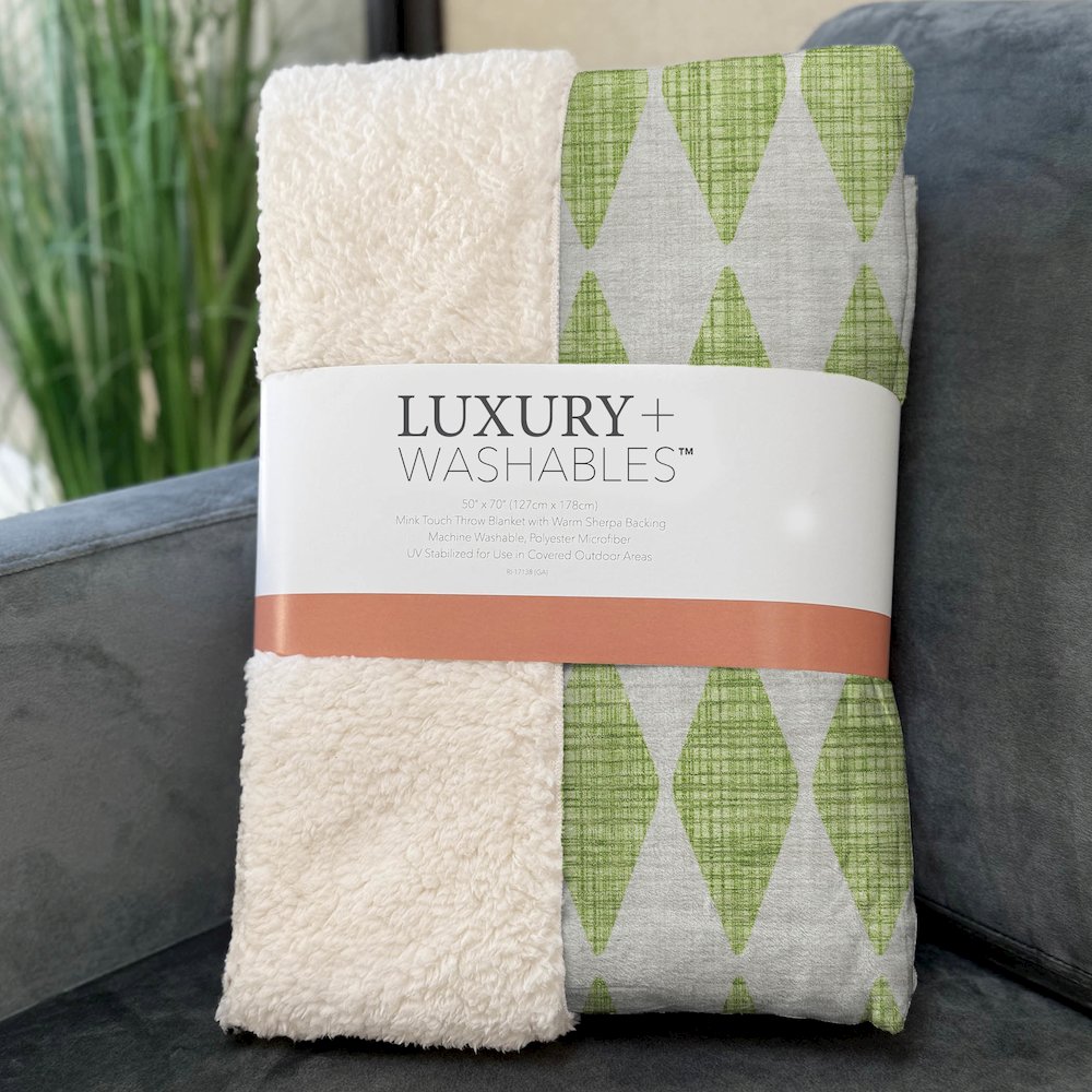 Premium Machine Washable ASB578 Lime 50" x 70" Sherpa Throw Blanket. Picture 3