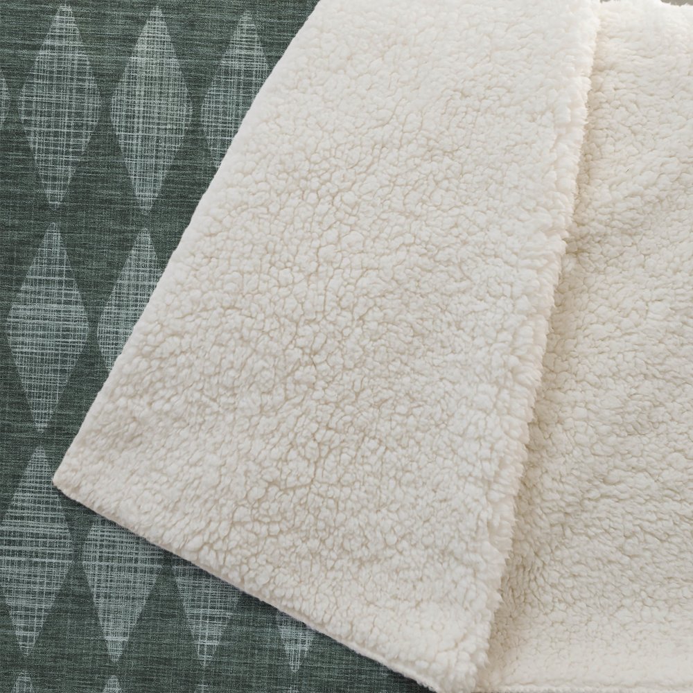 Premium Machine Washable ASB578 Olive 50" x 70" Sherpa Throw Blanket. Picture 2