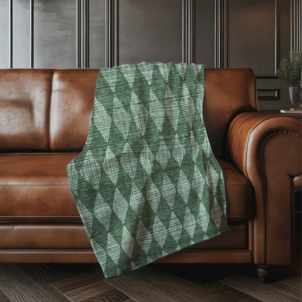 Premium Machine Washable ASB578 Olive 50" x 70" Sherpa Throw Blanket. Picture 4