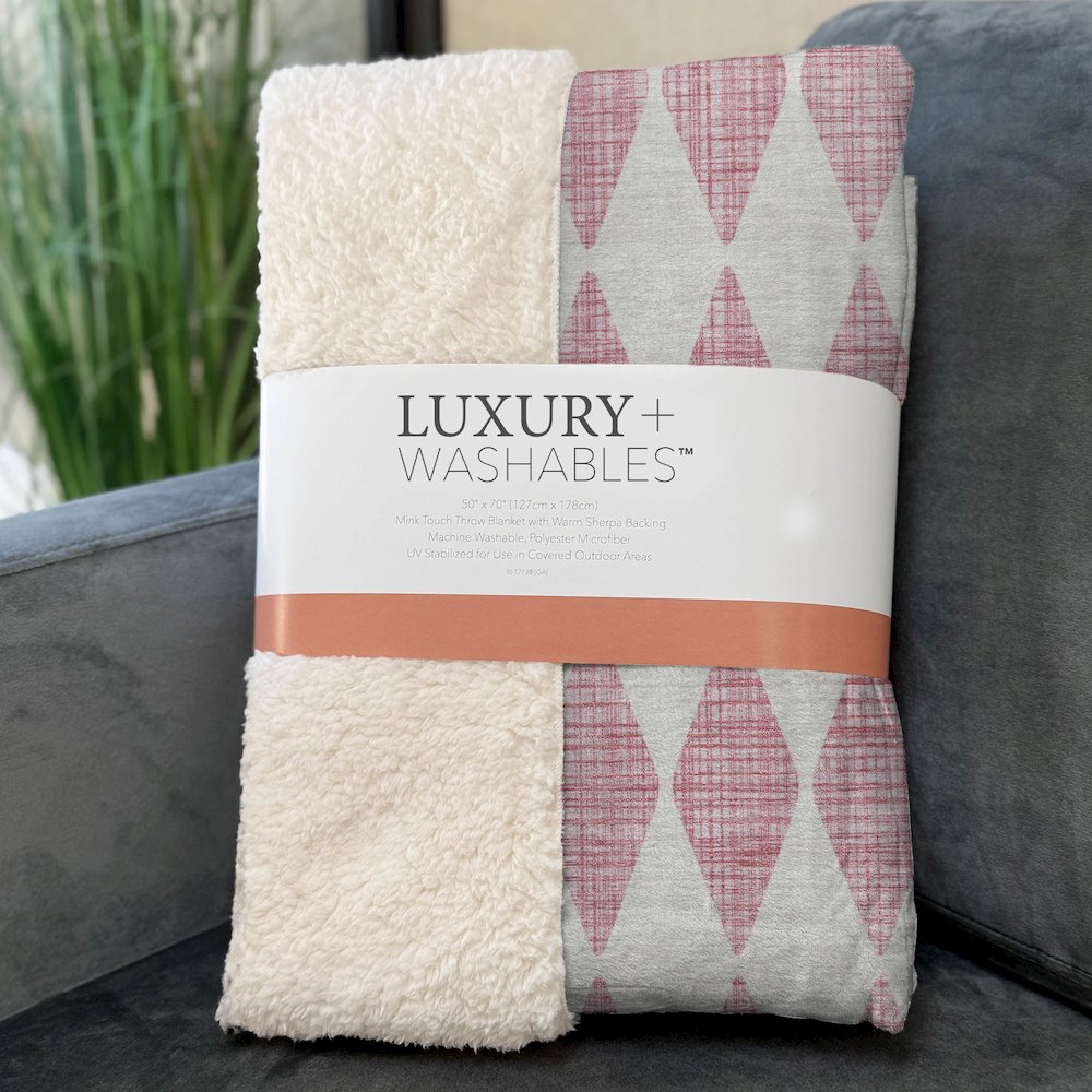Premium Machine Washable ASB578 Pink 50" x 70" Sherpa Throw Blanket. Picture 3