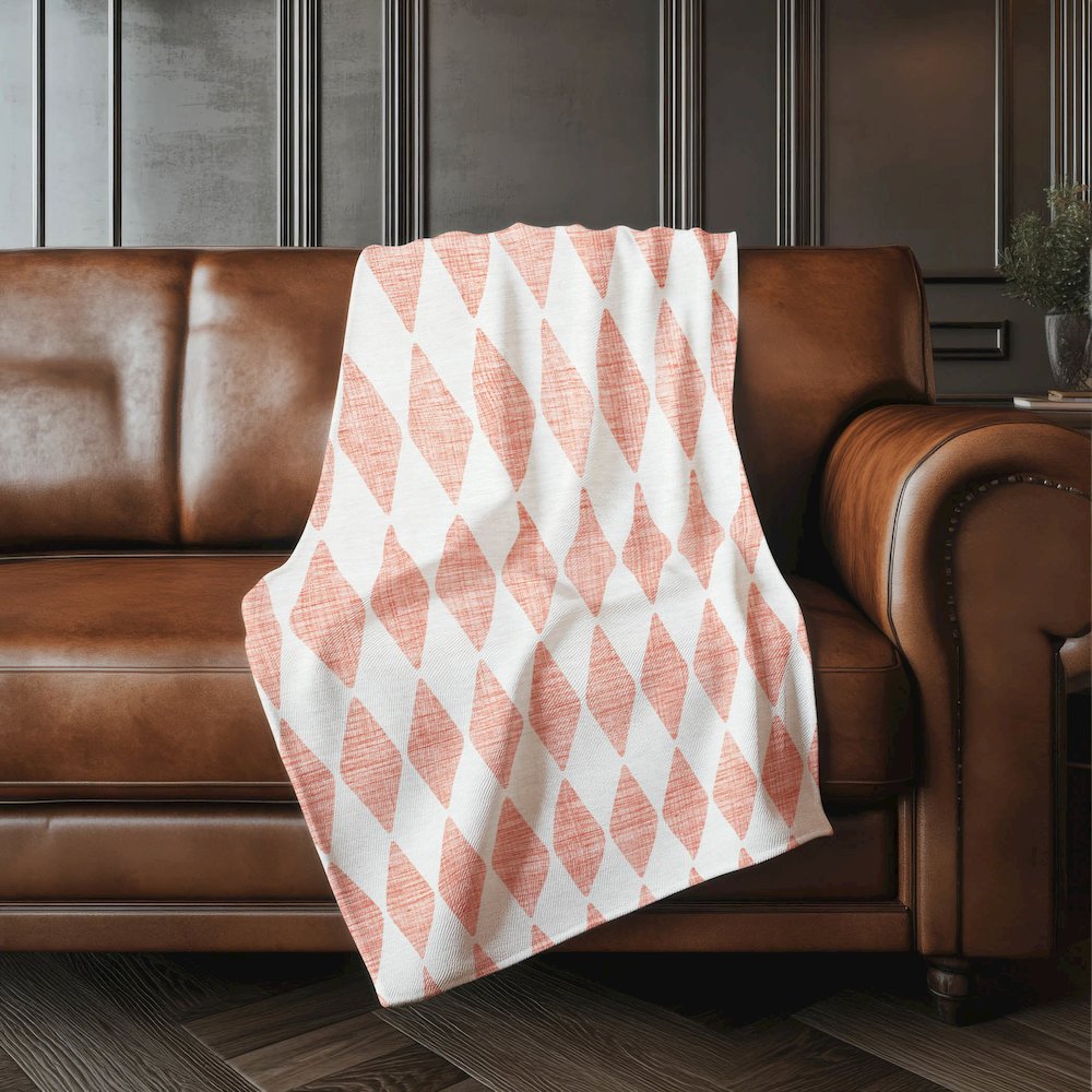 Premium Machine Washable ASB578 Salmon 50" x 70" Sherpa Throw Blanket. Picture 4