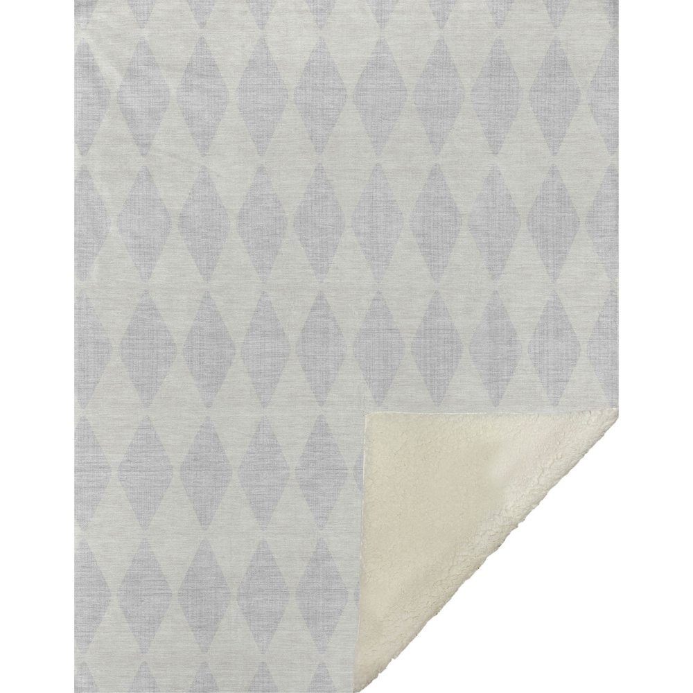 Premium Machine Washable ASB578 Silver 50" x 70" Sherpa Throw Blanket. Picture 1