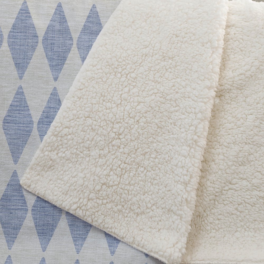 Premium Machine Washable ASB578 Sky 50" x 70" Sherpa Throw Blanket. Picture 2