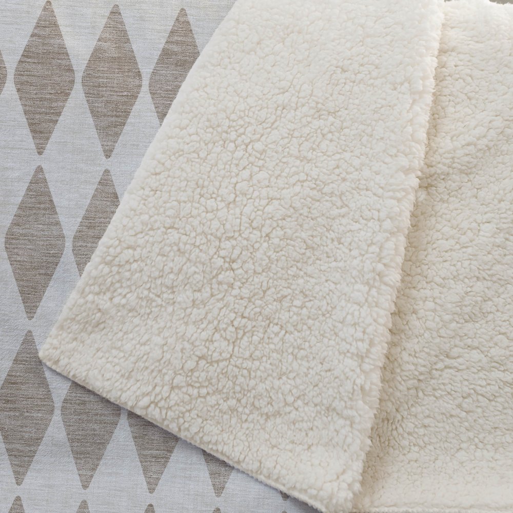 Premium Machine Washable ASB578 Taupe 50" x 70" Sherpa Throw Blanket. Picture 2