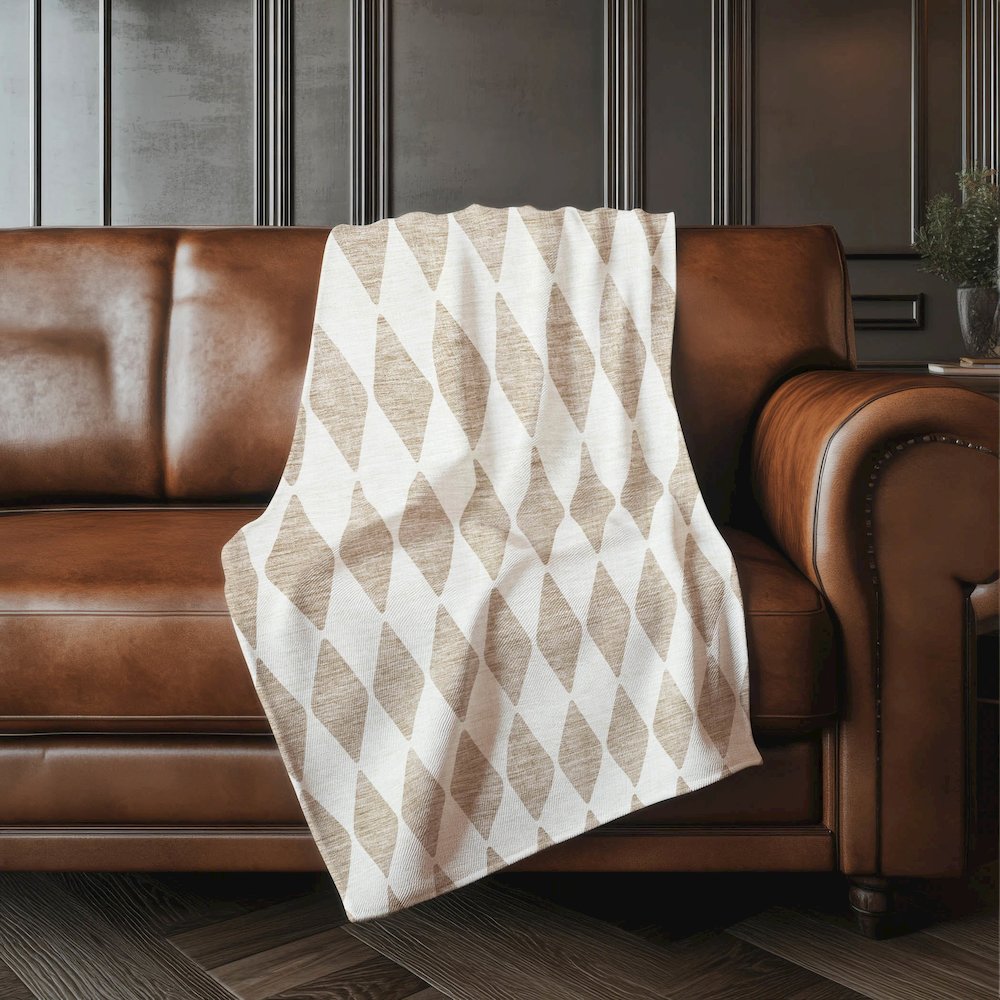 Premium Machine Washable ASB578 Taupe 50" x 70" Sherpa Throw Blanket. Picture 4