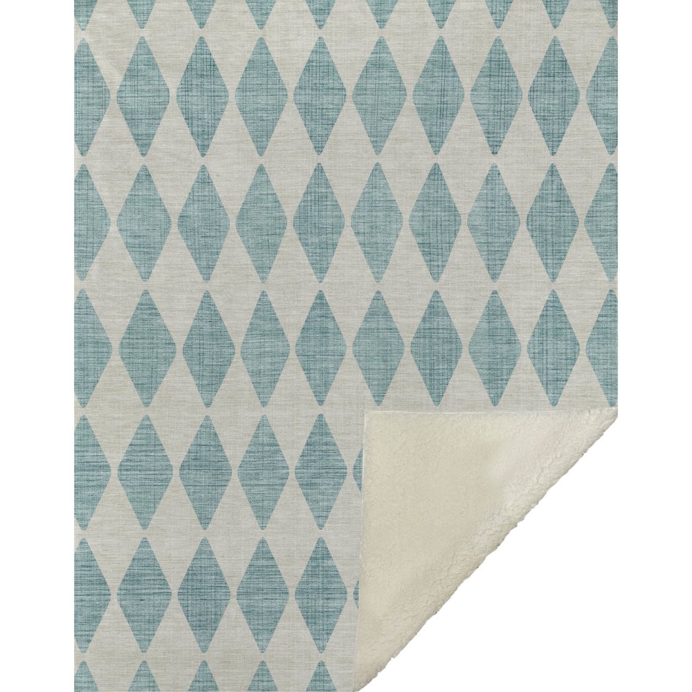Premium Machine Washable ASB578 Teal 50" x 70" Sherpa Throw Blanket. Picture 1
