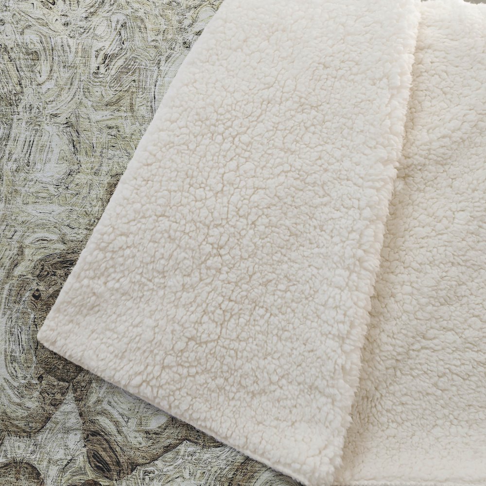 Premium Machine Washable ASB579 Beige 50" x 70" Sherpa Throw Blanket. Picture 2