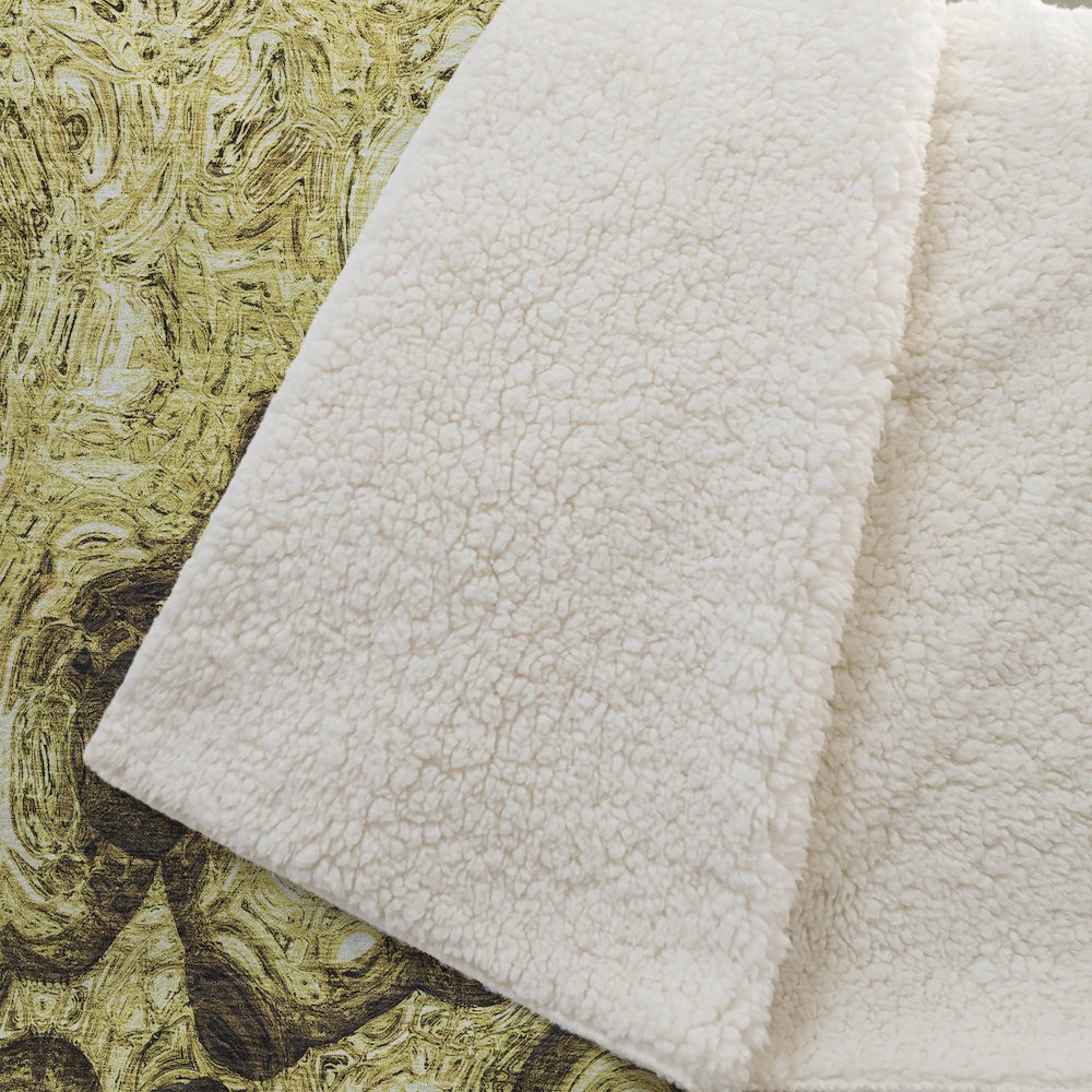Premium Machine Washable ASB579 Gold 50" x 70" Sherpa Throw Blanket. Picture 2