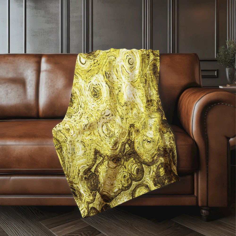 Premium Machine Washable ASB579 Gold 50" x 70" Sherpa Throw Blanket. Picture 4