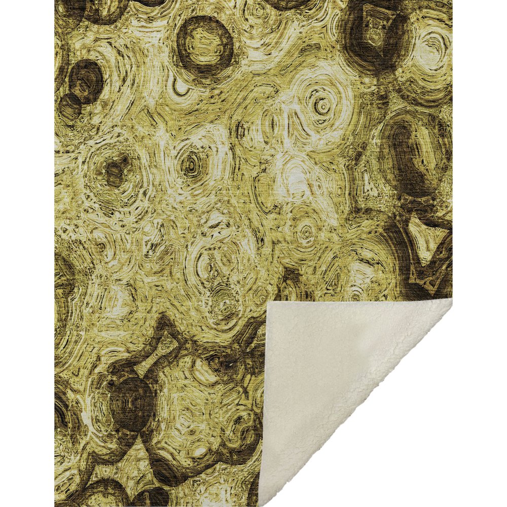 Premium Machine Washable ASB579 Gold 50" x 70" Sherpa Throw Blanket. Picture 1