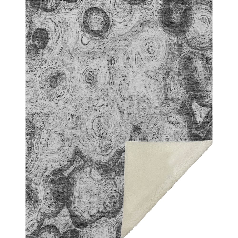 Premium Machine Washable ASB579 Gray 50" x 70" Sherpa Throw Blanket. Picture 1