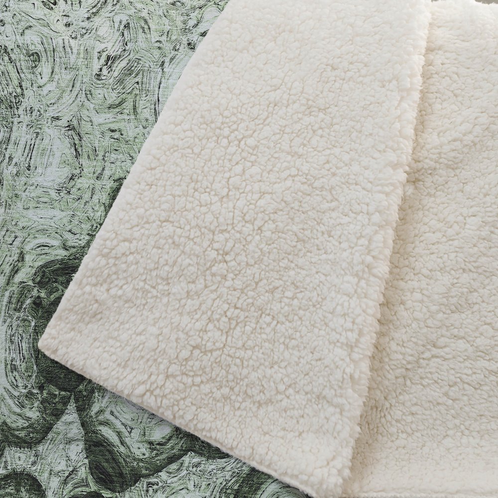 Premium Machine Washable ASB579 Green 50" x 70" Sherpa Throw Blanket. Picture 2