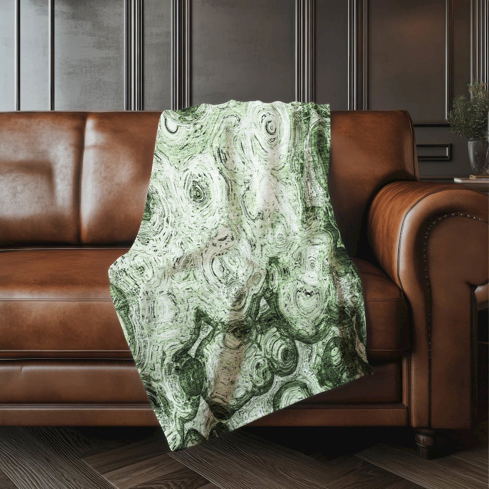 Premium Machine Washable ASB579 Green 50" x 70" Sherpa Throw Blanket. Picture 4