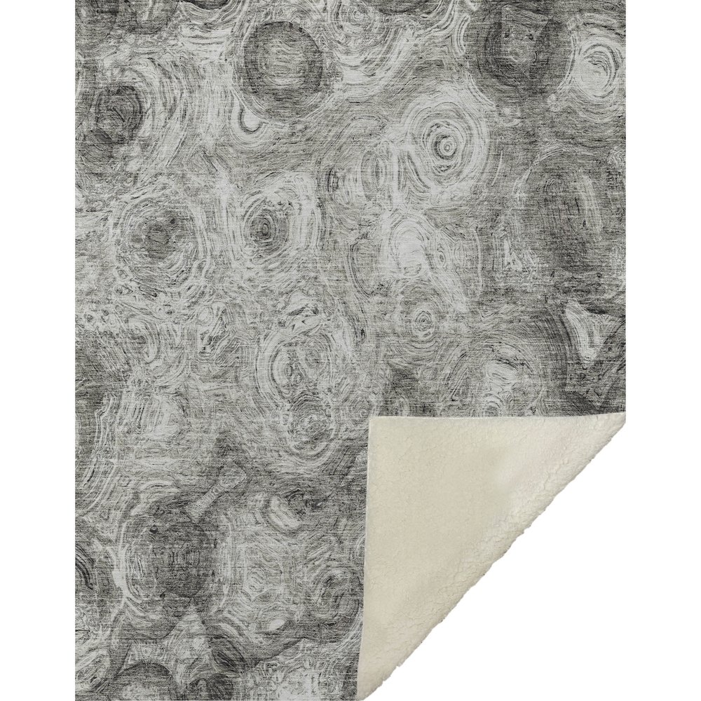 Premium Machine Washable ASB579 Silver 50" x 70" Sherpa Throw Blanket. Picture 1
