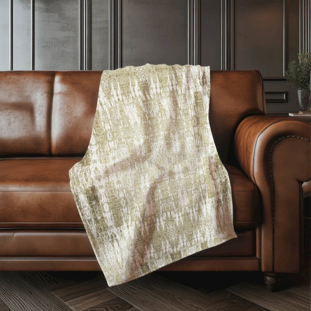 Premium Machine Washable ASB580 Beige 50" x 70" Sherpa Throw Blanket. Picture 4