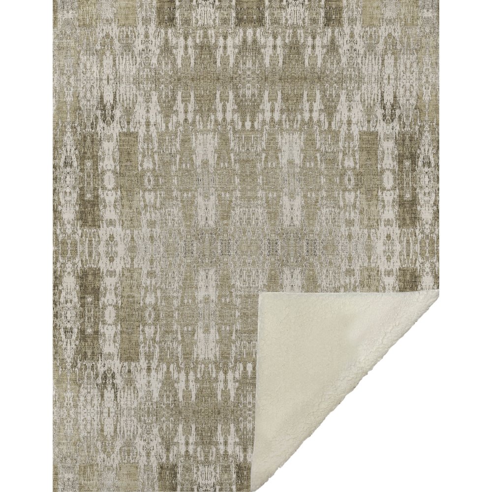 Premium Machine Washable ASB580 Beige 50" x 70" Sherpa Throw Blanket. Picture 1