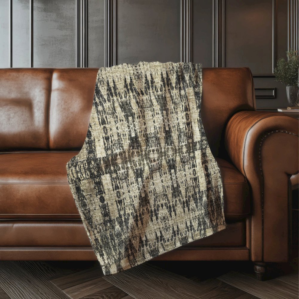 Premium Machine Washable ASB580 Black 50" x 70" Sherpa Throw Blanket. Picture 4