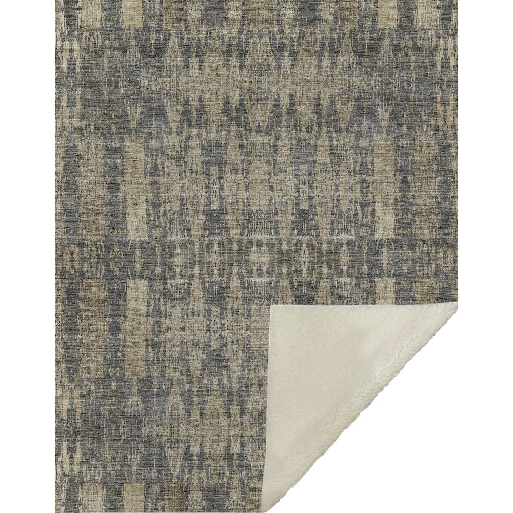 Premium Machine Washable ASB580 Gray 50" x 70" Sherpa Throw Blanket. Picture 1