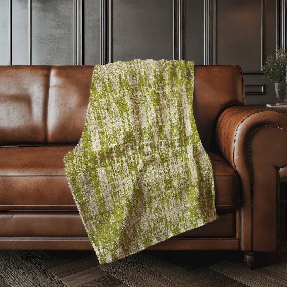 Premium Machine Washable ASB580 Olive 50" x 70" Sherpa Throw Blanket. Picture 4