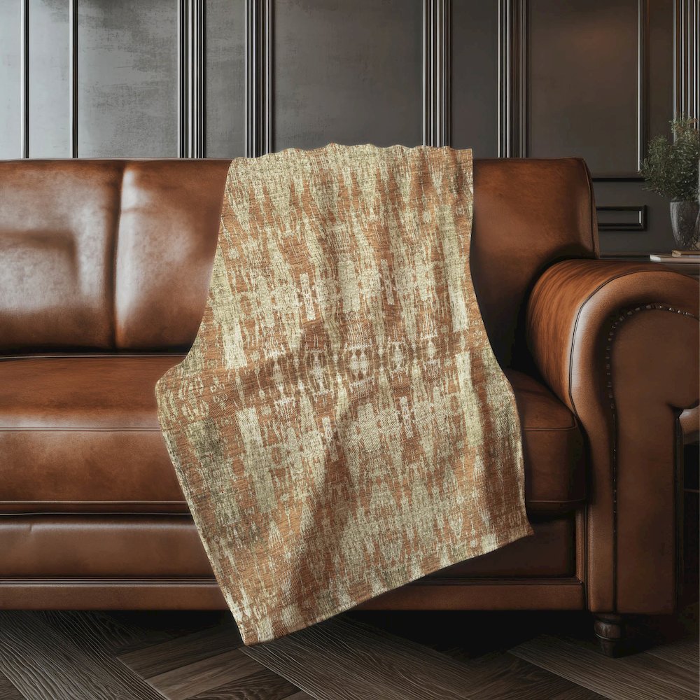 Premium Machine Washable ASB580 Paprika 50" x 70" Sherpa Throw Blanket. Picture 4