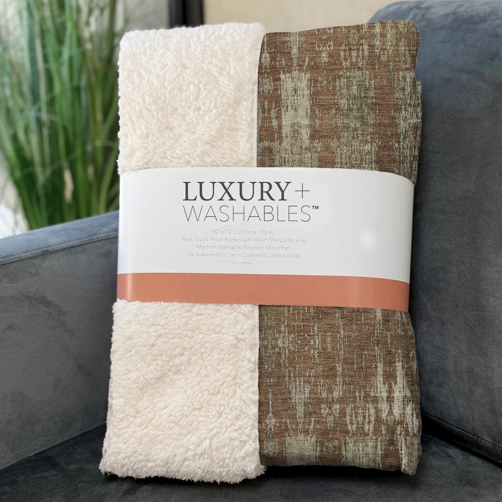 Premium Machine Washable ASB580 Paprika 50" x 70" Sherpa Throw Blanket. Picture 3
