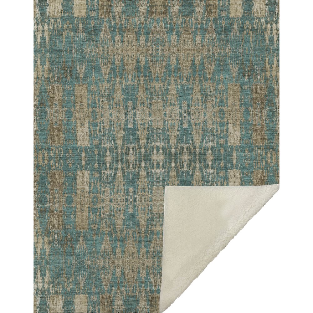 Premium Machine Washable ASB580 Teal 50" x 70" Sherpa Throw Blanket. Picture 1