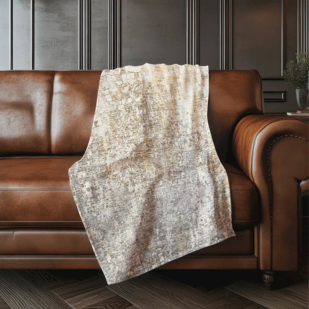 Premium Machine Washable ASB581 Beige 50" x 70" Sherpa Throw Blanket. Picture 4