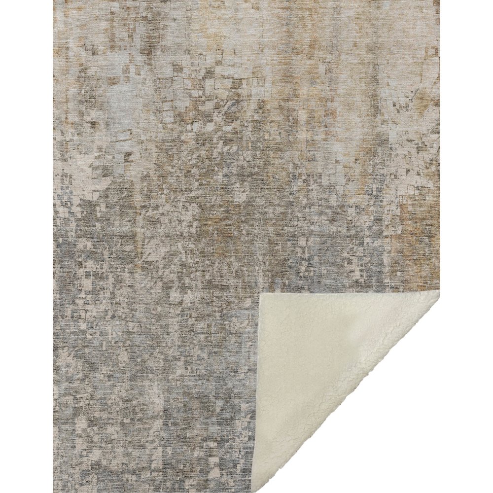 Premium Machine Washable ASB581 Beige 50" x 70" Sherpa Throw Blanket. Picture 1