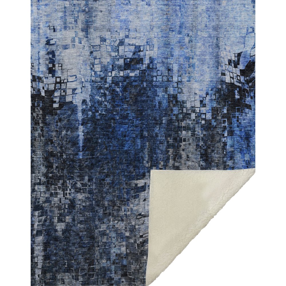 Premium Machine Washable ASB581 Blue 50" x 70" Sherpa Throw Blanket. Picture 1