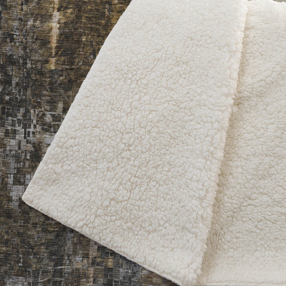 Premium Machine Washable ASB581 Brown 50" x 70" Sherpa Throw Blanket. Picture 2