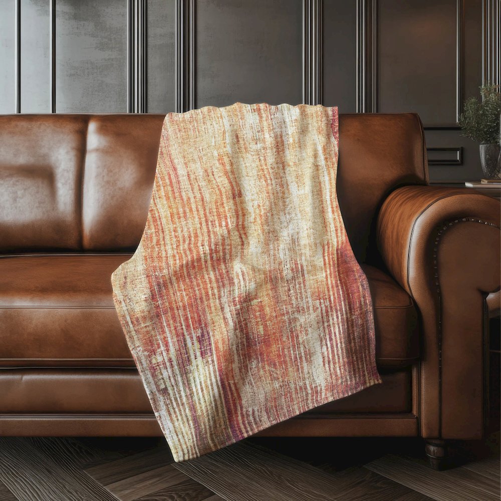 Premium Machine Washable ASB582 Paprika 50" x 70" Sherpa Throw Blanket. Picture 4