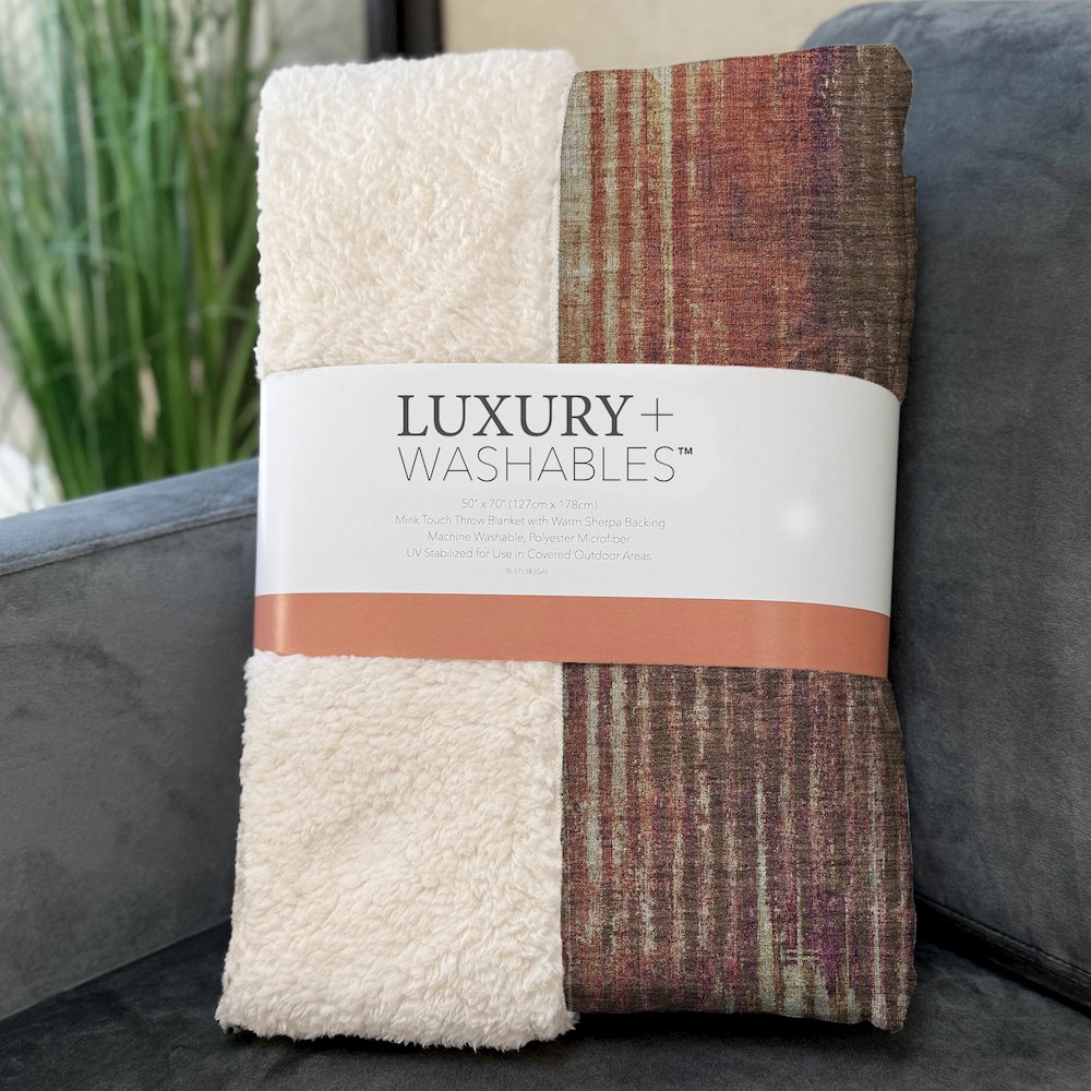 Premium Machine Washable ASB582 Paprika 50" x 70" Sherpa Throw Blanket. Picture 3