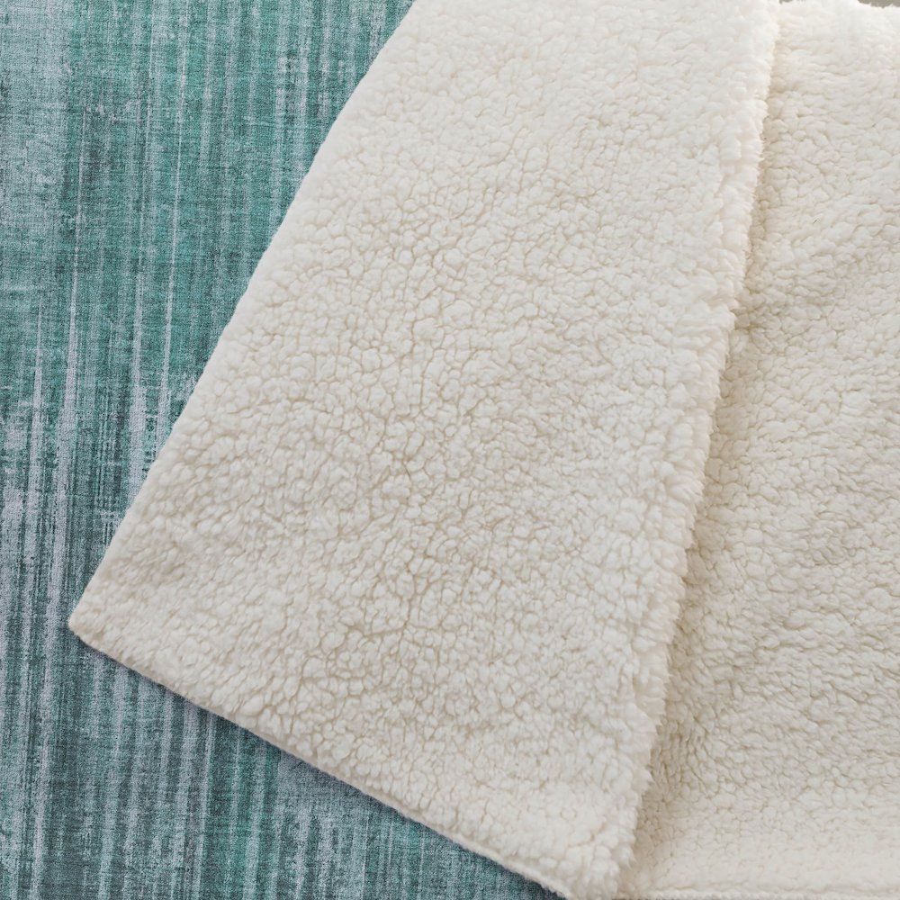 Premium Machine Washable ASB582 Teal 50" x 70" Sherpa Throw Blanket. Picture 2