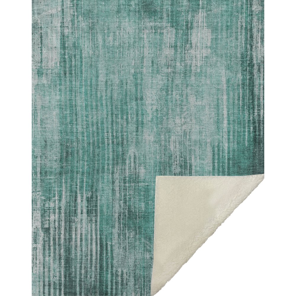 Premium Machine Washable ASB582 Teal 50" x 70" Sherpa Throw Blanket. Picture 1