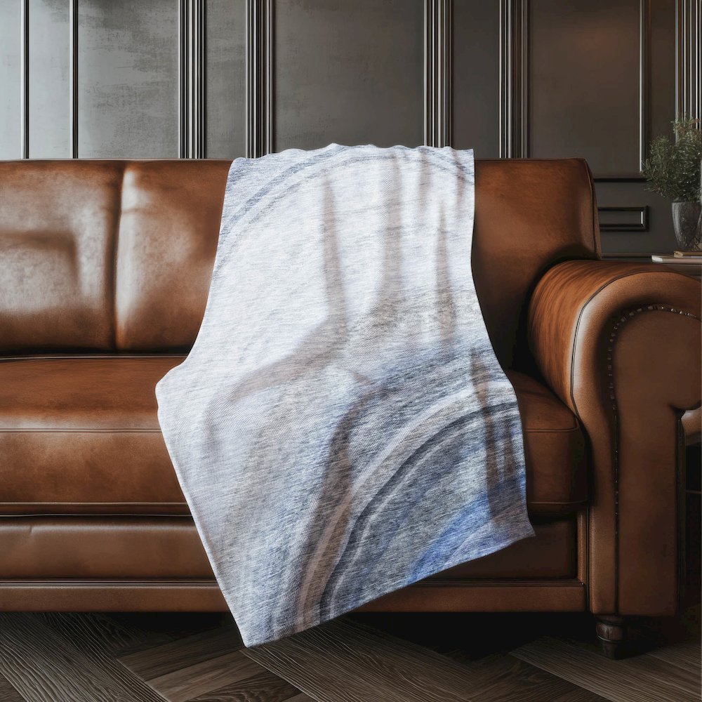 Premium Machine Washable ASB584 Blue 50" x 70" Sherpa Throw Blanket. Picture 4