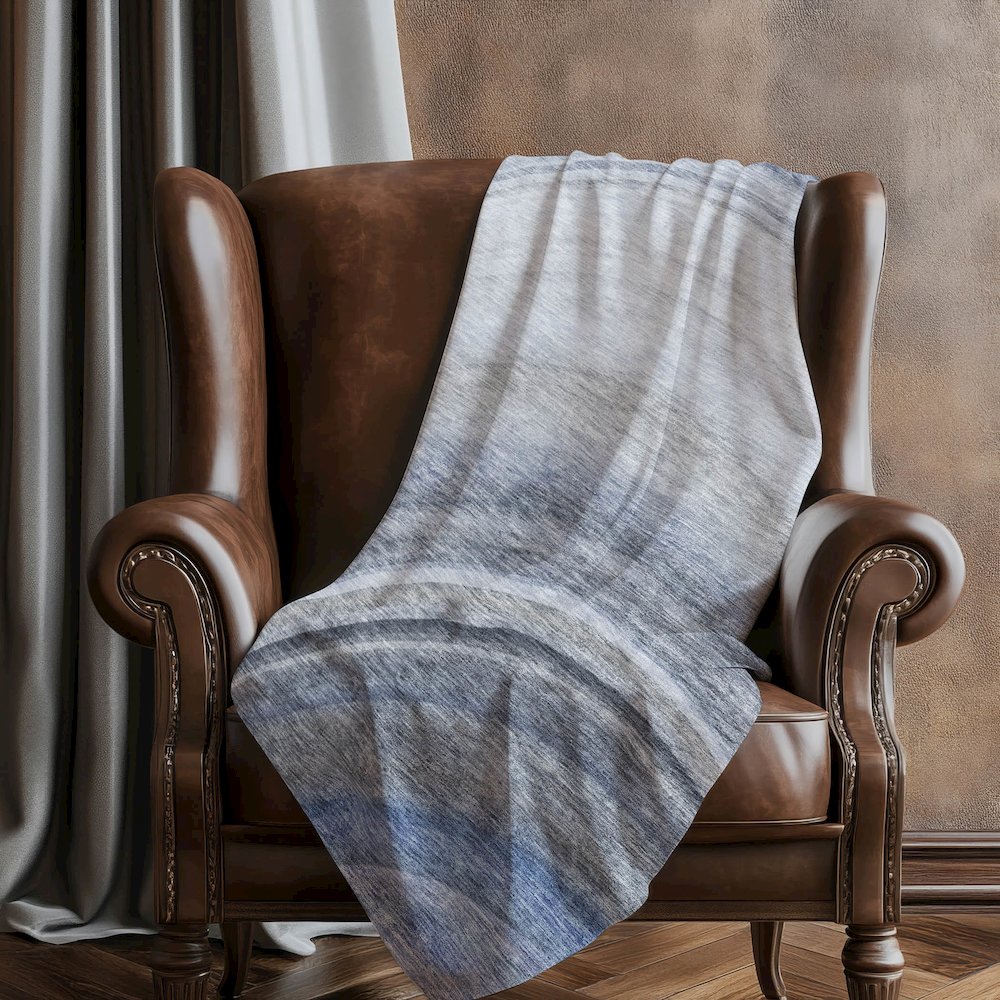 Premium Machine Washable ASB584 Blue 50" x 70" Sherpa Throw Blanket. Picture 5