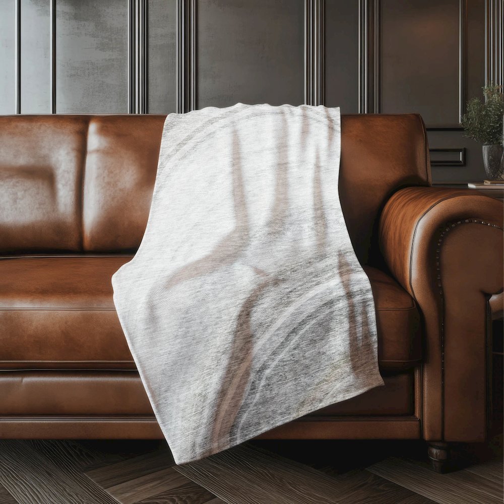 Premium Machine Washable ASB584 Gray 50" x 70" Sherpa Throw Blanket. Picture 4