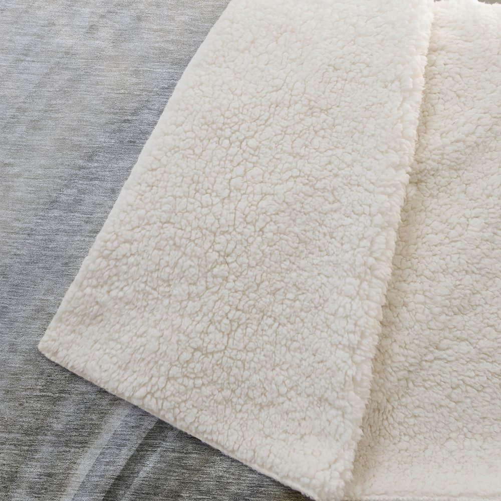 Premium Machine Washable ASB584 Taupe 50" x 70" Sherpa Throw Blanket. Picture 2