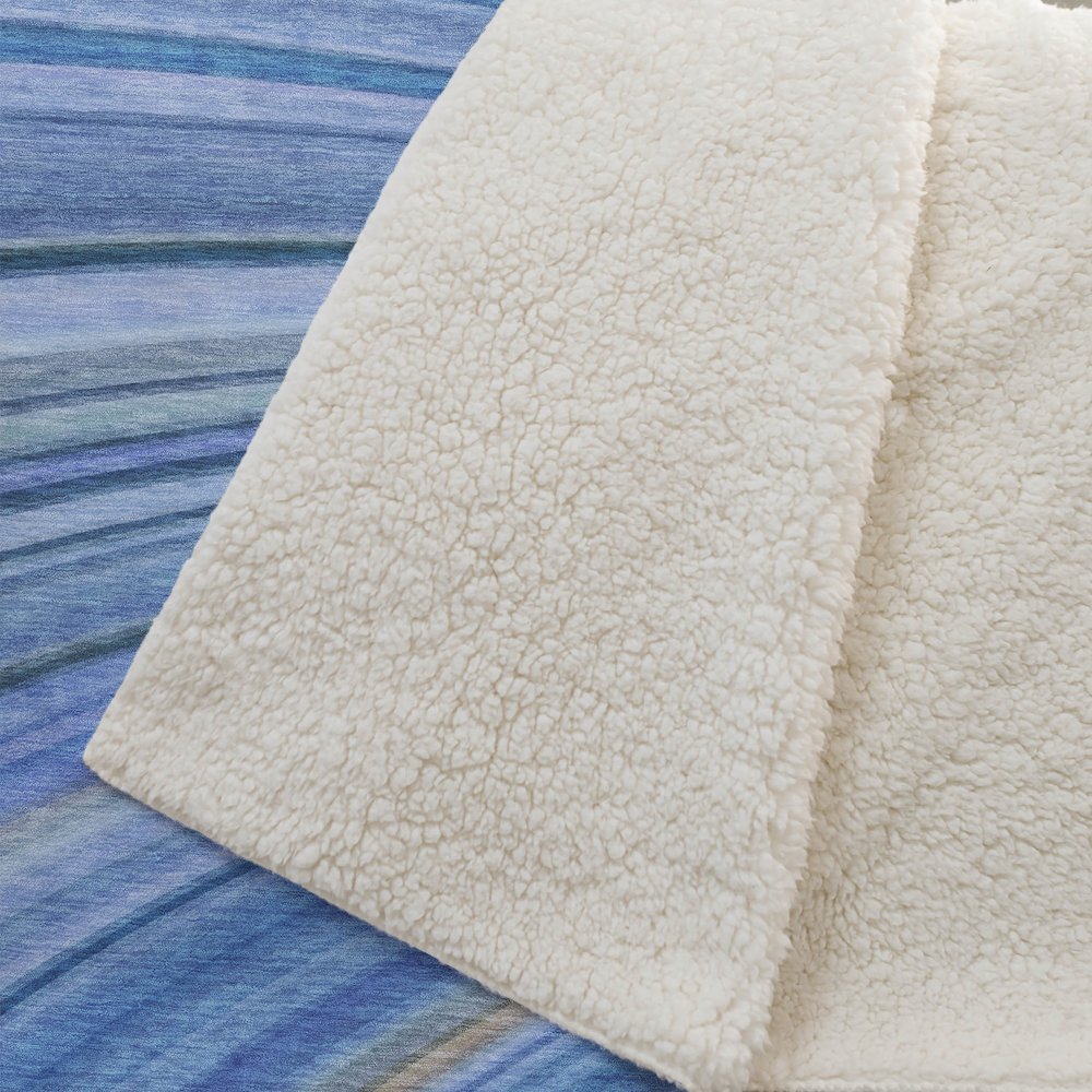Premium Machine Washable ASB585 Blue 50" x 70" Sherpa Throw Blanket. Picture 2