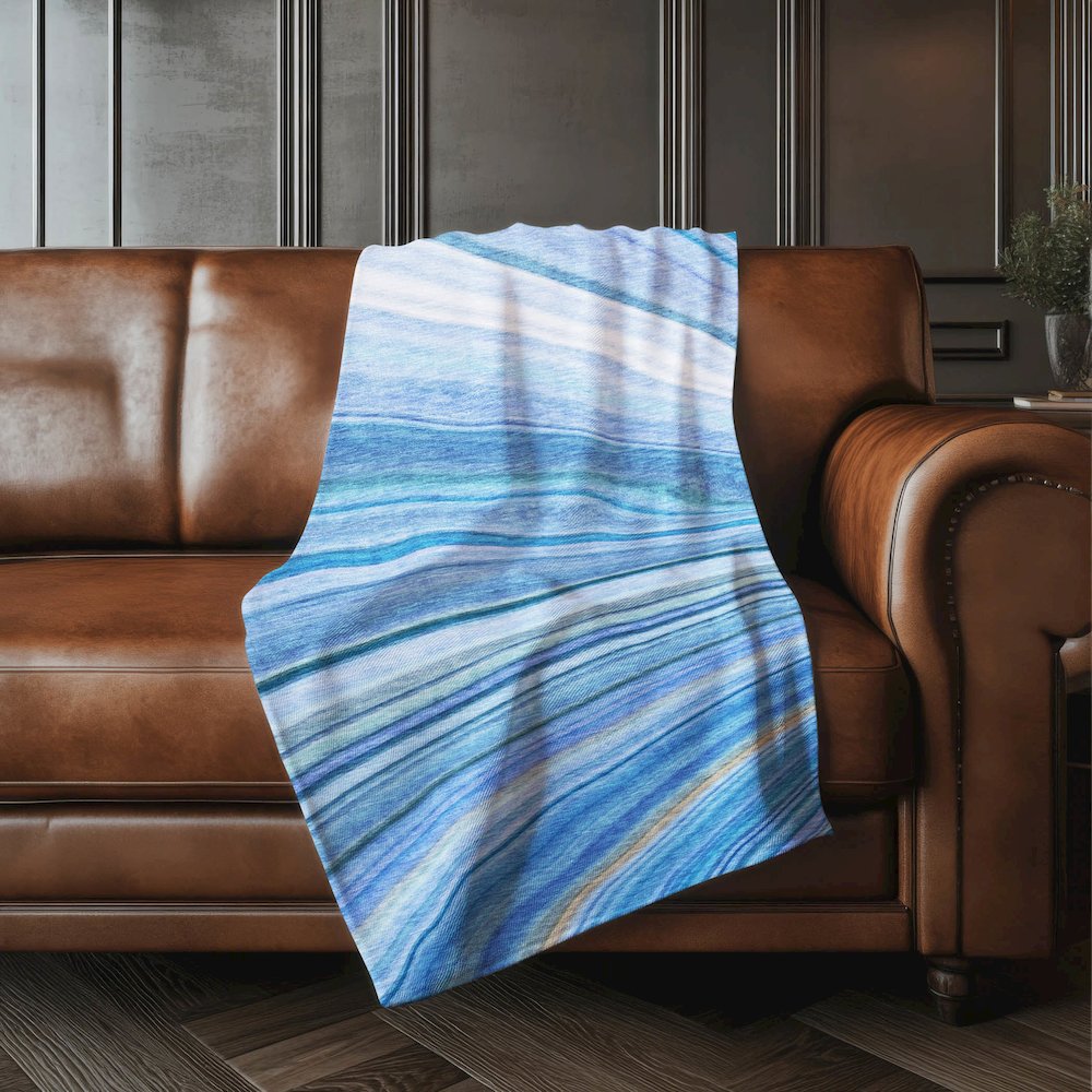 Premium Machine Washable ASB585 Blue 50" x 70" Sherpa Throw Blanket. Picture 4