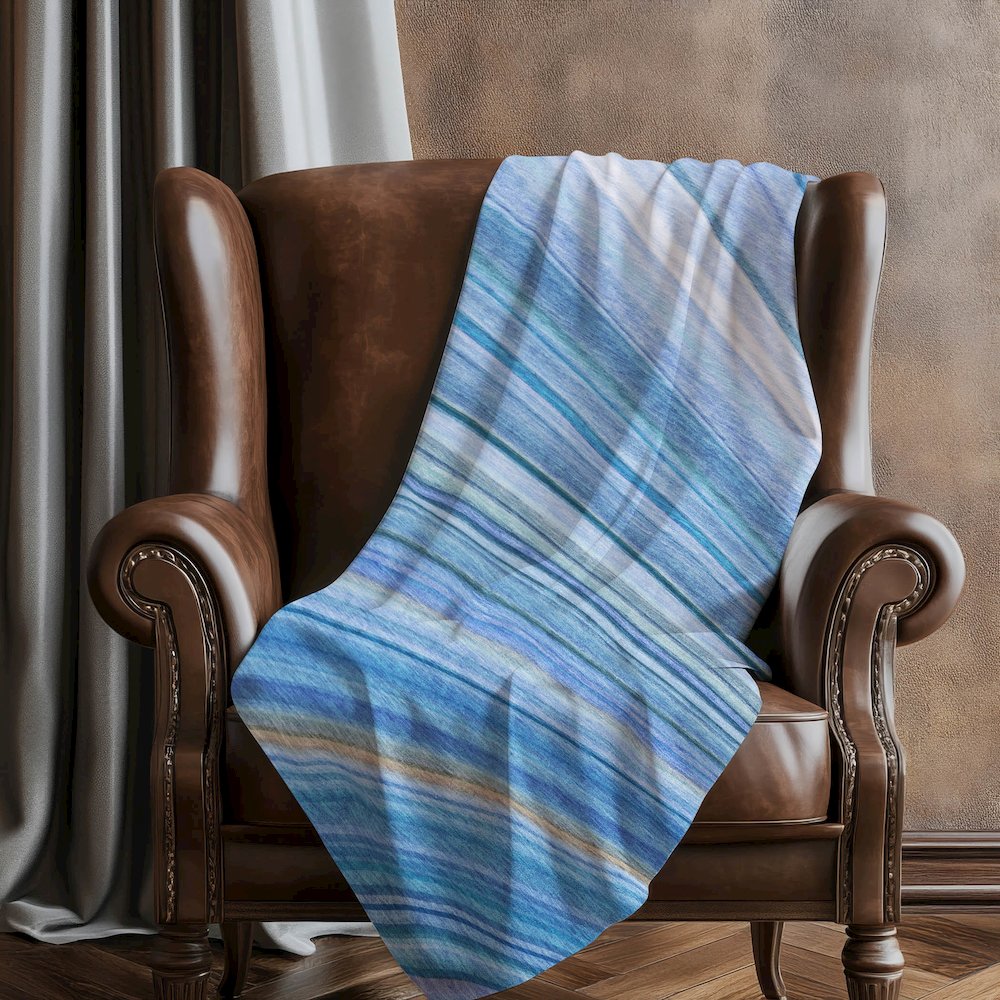 Premium Machine Washable ASB585 Blue 50" x 70" Sherpa Throw Blanket. Picture 5
