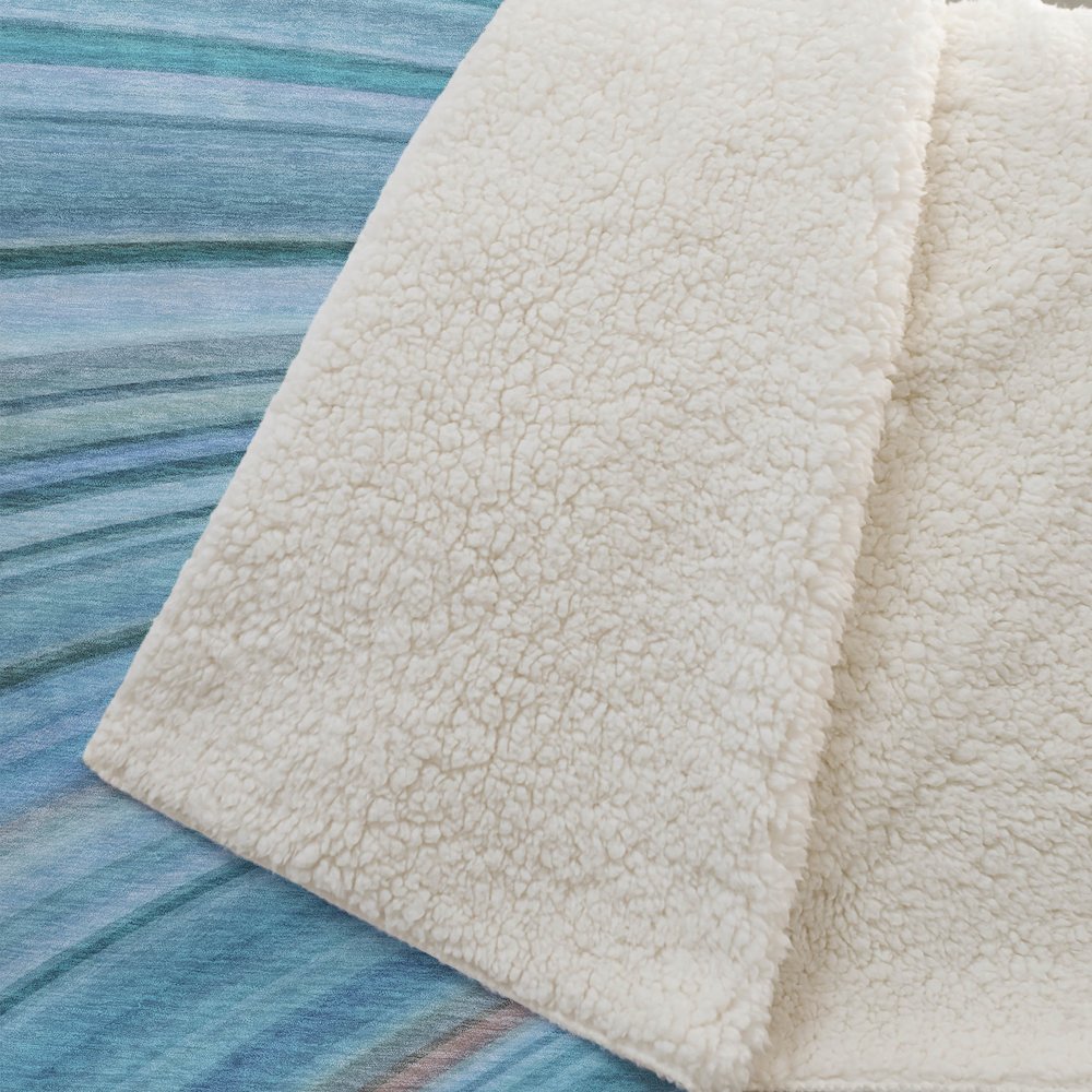 Premium Machine Washable ASB585 Teal 50" x 70" Sherpa Throw Blanket. Picture 2