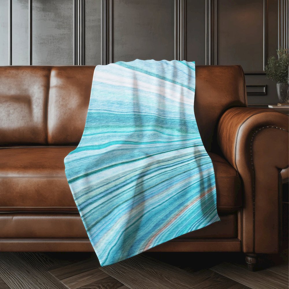 Premium Machine Washable ASB585 Teal 50" x 70" Sherpa Throw Blanket. Picture 4